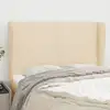 Image de Tête De Lit Avec Oreilles Crème 147x23x118/128 Cm Tissu Vidaxl