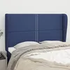 Image de Tête De Lit Avec Oreilles Bleu 147x23x118/128 Cm Tissu Vidaxl