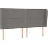 Image de Tête De Lit Avec Oreilles Gris Foncé 183x23x118/128 Cm Tissu Vidaxl