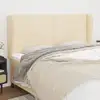 Image de Tête De Lit Avec Oreilles Crème 183x23x118/128 Cm Tissu Vidaxl