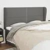 Image de Tête De Lit Avec Oreilles Gris Foncé 203x23x118/128 Cm Tissu Vidaxl
