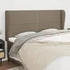 Image de vidaXL Tête de lit avec oreilles Taupe 203x23x118-128 cm Tissu3117842
