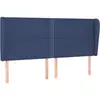 Image de Tête De Lit Avec Oreilles Bleu 203x23x118/128 Cm Tissu Vidaxl
