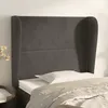 Image de Tête De Lit Avec Oreilles Gris Foncé 83x23x118/128 Cm Velours Vidaxl