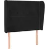 Image de Tête De Lit Avec Oreilles Noir 83x23x118/128 Cm Velours Vidaxl