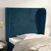 Image de Tête De Lit Avec Oreilles Bleu Foncé 93x23x118/128 Cm Velours Vidaxl