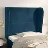 Image de Tête De Lit Avec Oreilles Bleu Foncé 103x23x118/128 Cm Velours Vidaxl