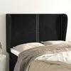 Image de Tête De Lit Avec Oreilles Noir 147x23x118/128 Cm Velours Vidaxl