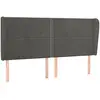 Image de Tête De Lit Avec Oreilles Gris Foncé 183x23x118/128 Cm Velours Vidaxl