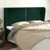 Image de Tête De Lit Avec Oreilles Vert Foncé 183x23x118/128 Cm Velours Vidaxl