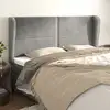 Image de Tête De Lit Avec Oreilles Gris Clair 203x23x118/128 Cm Velours Vidaxl