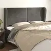 Image de Tête De Lit Avec Oreilles Gris Foncé 203x23x118/128 Cm Velours Vidaxl