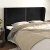 Image de Tête De Lit Avec Oreilles Noir 203x23x118/128 Cm Velours Vidaxl