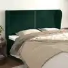 Image de Tête De Lit Avec Oreilles Vert Foncé 203x23x118/128 Cm Velours Vidaxl