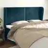 Image de Tête De Lit Avec Oreilles Bleu Foncé 203x23x118/128 Cm Velours Vidaxl
