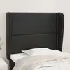 Image de Tête De Lit Avec Oreilles Noir 93x23x118/128 Cm Similicuir Vidaxl
