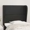 Image de Tête De Lit Avec Oreilles Noir 103x23x118/128 Cm Similicuir Vidaxl