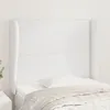 Image de Tête De Lit Avec Oreilles Blanc 103x23x118/128 Cm Similicuir Vidaxl