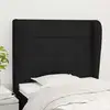 Image de Tête De Lit Avec Oreilles Noir 83x23x118/128 Cm Tissu Vidaxl