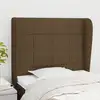 Image de Tête De Lit Avec Oreilles Marron Foncé 83x23x118/128 Cm Tissu Vidaxl