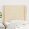 Image de Tête De Lit Avec Oreilles Crème 83x23x118/128 Cm Tissu Vidaxl