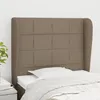 Image de Tête De Lit Avec Oreilles Taupe 93x23x118/128 Cm Tissu Vidaxl
