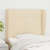 Image de Tête De Lit Avec Oreilles Crème 93x23x118/128 Cm Tissu Vidaxl
