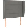Image de Tête De Lit Avec Oreilles Gris Foncé 103x23x118/128 Cm Tissu Vidaxl