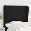 Image de Tête De Lit Avec Oreilles Noir 103x23x118/128 Cm Tissu Vidaxl