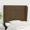 Image de Tête De Lit Avec Oreilles Marron Foncé 103x23x118/128 Cm Tissu Vidaxl