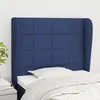 Image de Tête De Lit Avec Oreilles Bleu 103x23x118/128 Cm Tissu Vidaxl
