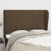 Image de Tête De Lit Avec Oreilles Marron Foncé 147x23x118/128 Cm Tissu Vidaxl