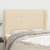 Image de Tête De Lit Avec Oreilles Crème 147x23x118/128 Cm Tissu Vidaxl