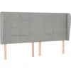 Image de Tête De Lit Avec Oreilles Gris Clair 163x23x118/128 Cm Tissu Vidaxl