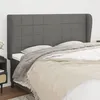 Image de Tête De Lit Avec Oreilles Gris Foncé 163x23x118/128 Cm Tissu Vidaxl