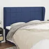 Image de Tête De Lit Avec Oreilles Bleu 163x23x118/128 Cm Tissu Vidaxl