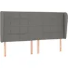 Image de Tête De Lit Avec Oreilles Gris Foncé 183x23x118/128 Cm Tissu Vidaxl