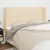 Image de Tête De Lit Avec Oreilles Crème 183x23x118/128 Cm Tissu Vidaxl