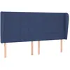 Image de Tête De Lit Avec Oreilles Bleu 203x23x118/128 Cm Tissu Vidaxl