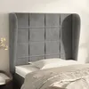 Image de Tête De Lit Avec Oreilles Gris Clair 83x23x118/128 Cm Velours Vidaxl