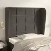 Image de Tête De Lit Avec Oreilles Gris Foncé 83x23x118/128 Cm Velours Vidaxl