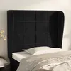 Image de Tête De Lit Avec Oreilles Noir 83x23x118/128 Cm Velours Vidaxl