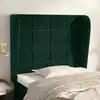 Image de Tête De Lit Avec Oreilles Vert Foncé 83x23x118/128 Cm Velours Vidaxl
