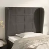 Image de Tête De Lit Avec Oreilles Gris Foncé 93x23x118/128 Cm Velours Vidaxl