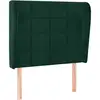 Image de Tête De Lit Avec Oreilles Vert Foncé 93x23x118/128 Cm Velours Vidaxl