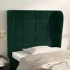Image de Tête De Lit Avec Oreilles Vert Foncé 103x23x118/128 Cm Velours Vidaxl