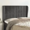 Image de Tête De Lit Avec Oreilles Gris Foncé 147x23x118/128 Cm Velours Vidaxl