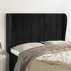 Image de Tête De Lit Avec Oreilles Noir 147x23x118/128 Cm Velours Vidaxl