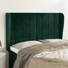 Image de vidaXL Tête de lit avec oreilles Vert foncé 147x23x118/128 cm Velours 3118007