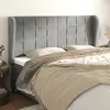 Image de Tête De Lit Avec Oreilles Gris Clair 163x23x118/128 Cm Velours Vidaxl
